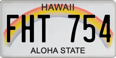 HI license plate FHT754