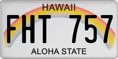 HI license plate FHT757