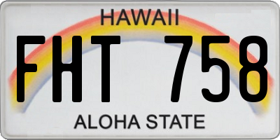 HI license plate FHT758