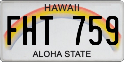 HI license plate FHT759