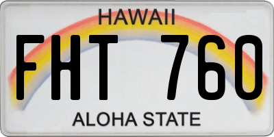 HI license plate FHT760