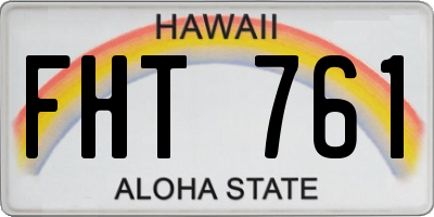 HI license plate FHT761