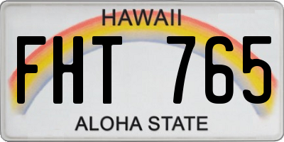 HI license plate FHT765