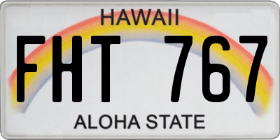 HI license plate FHT767
