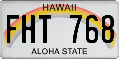 HI license plate FHT768