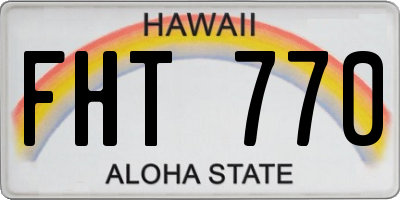 HI license plate FHT770