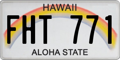 HI license plate FHT771