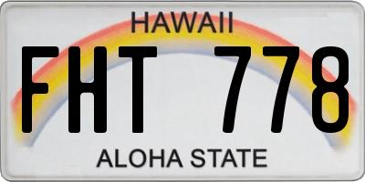 HI license plate FHT778