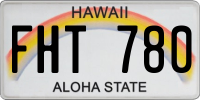 HI license plate FHT780