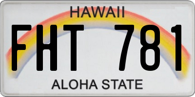 HI license plate FHT781