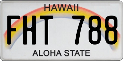 HI license plate FHT788