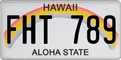 HI license plate FHT789