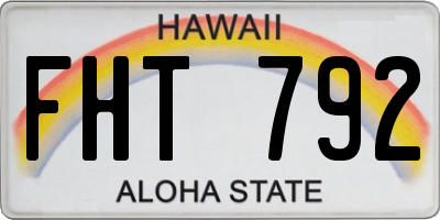 HI license plate FHT792