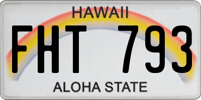 HI license plate FHT793