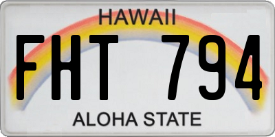HI license plate FHT794