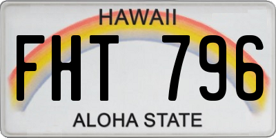 HI license plate FHT796