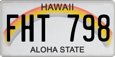 HI license plate FHT798