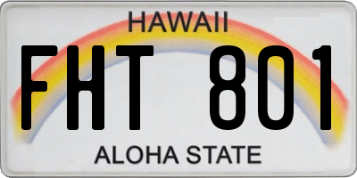 HI license plate FHT801