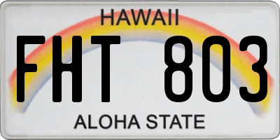 HI license plate FHT803