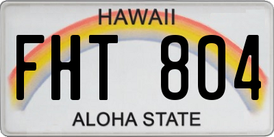 HI license plate FHT804