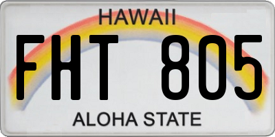 HI license plate FHT805