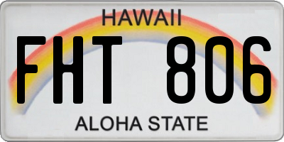 HI license plate FHT806