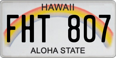 HI license plate FHT807