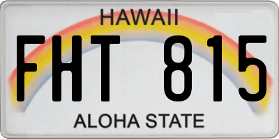 HI license plate FHT815