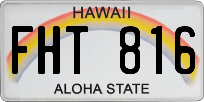 HI license plate FHT816