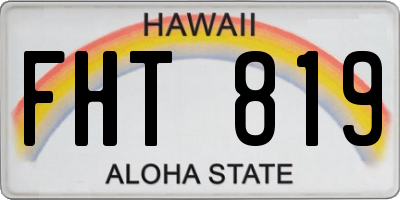 HI license plate FHT819