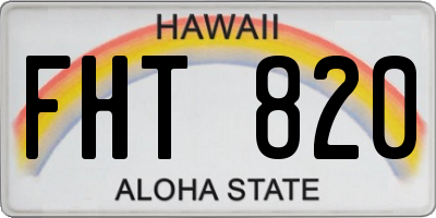 HI license plate FHT820