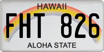 HI license plate FHT826