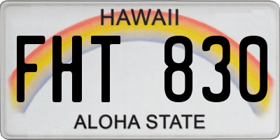 HI license plate FHT830