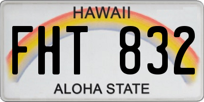 HI license plate FHT832