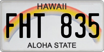 HI license plate FHT835