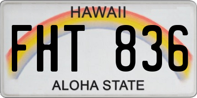 HI license plate FHT836