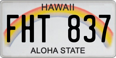 HI license plate FHT837