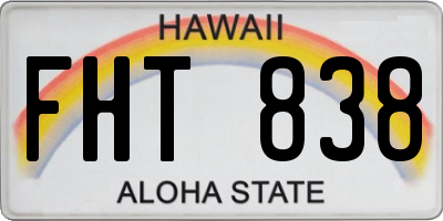 HI license plate FHT838