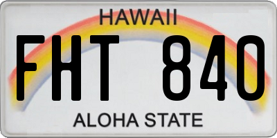 HI license plate FHT840