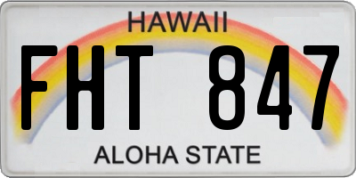 HI license plate FHT847