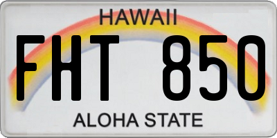 HI license plate FHT850