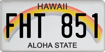 HI license plate FHT851