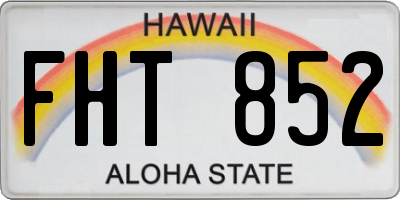 HI license plate FHT852