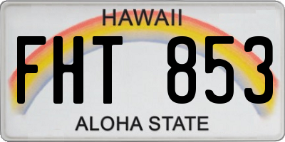 HI license plate FHT853