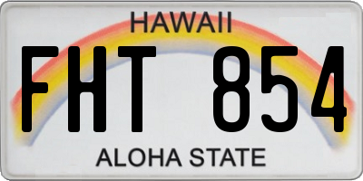 HI license plate FHT854