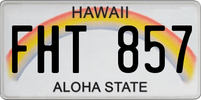 HI license plate FHT857