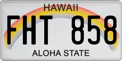 HI license plate FHT858
