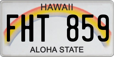 HI license plate FHT859