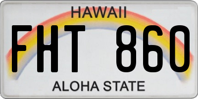 HI license plate FHT860