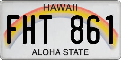 HI license plate FHT861